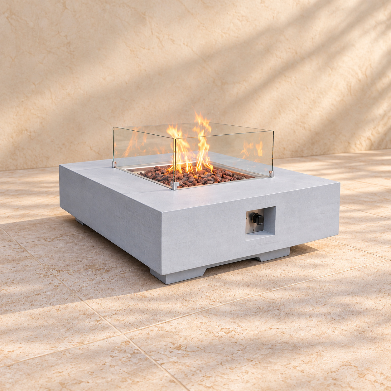 Fire Table 05 — צילום מוצר על רקע קרם