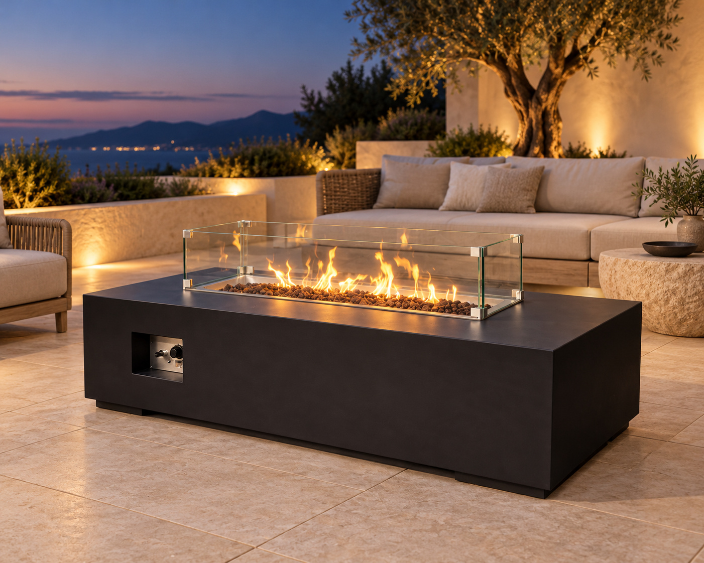 שולחן אש Fire Table 10 בסביבת חוץ
