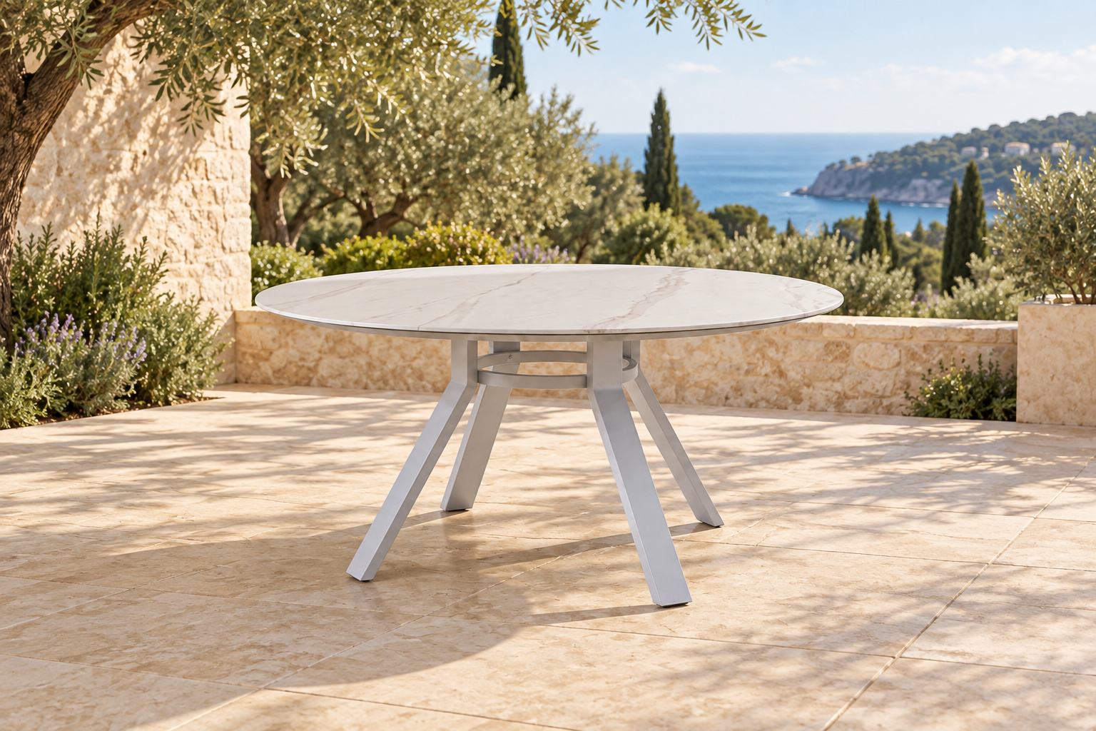 שולחן אוכל עגול MARBELLA בסביבת חוץ