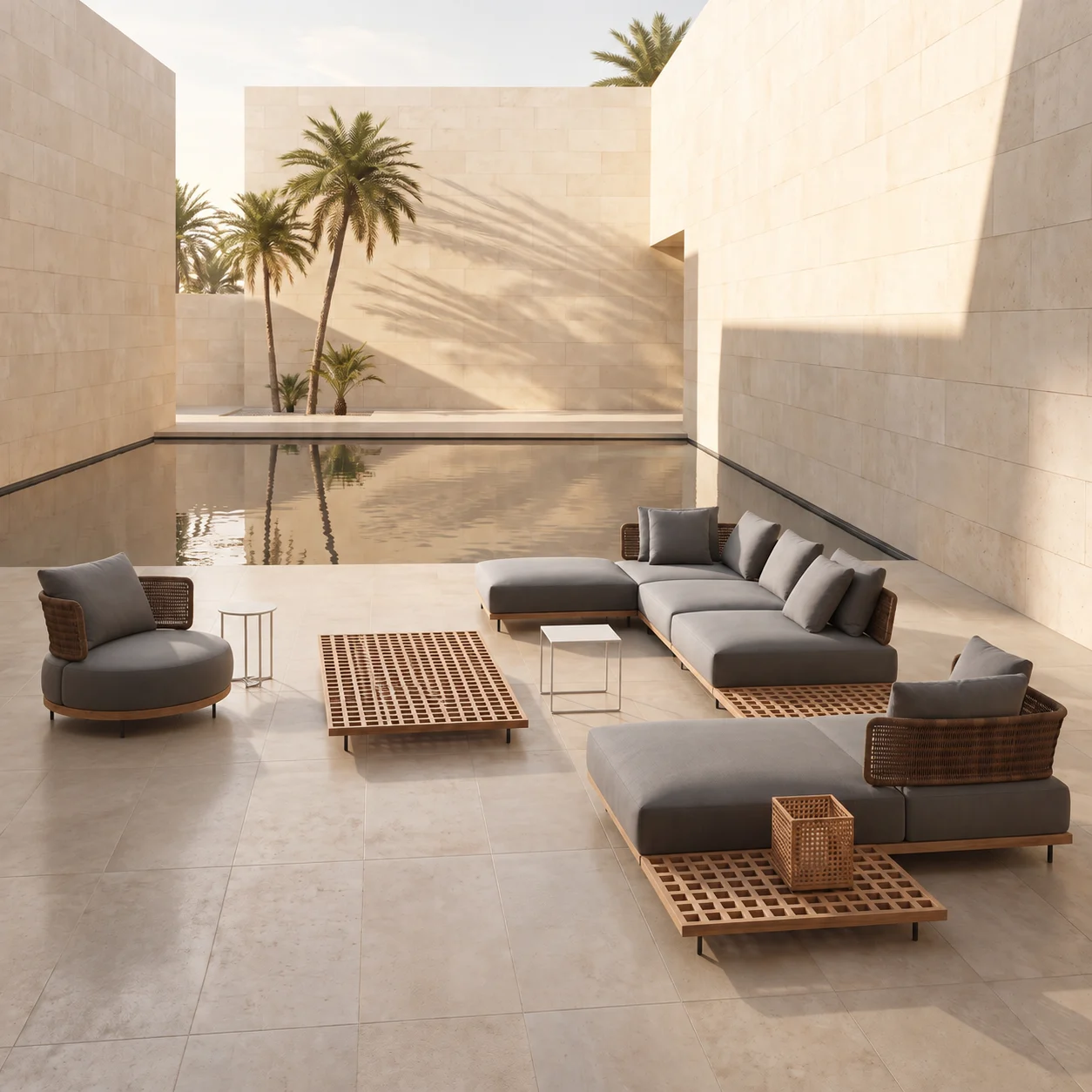 שולחן עץ טיק (TEAK) KRABI בסביבת חוץ