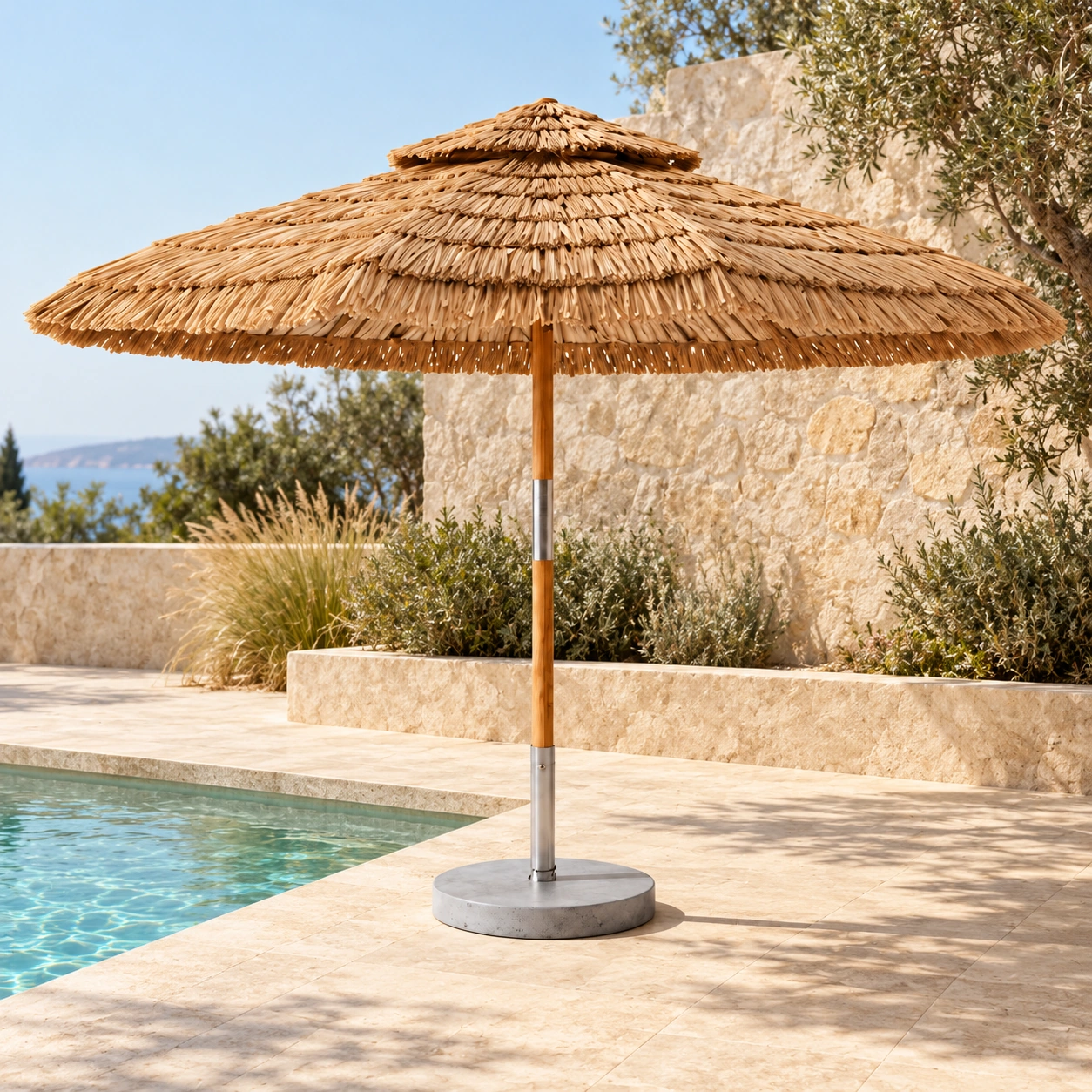 שמשייה Straw Umbrella 3 בסביבת חוץ